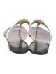 Gucci Double G Logo Leather Flip Flops