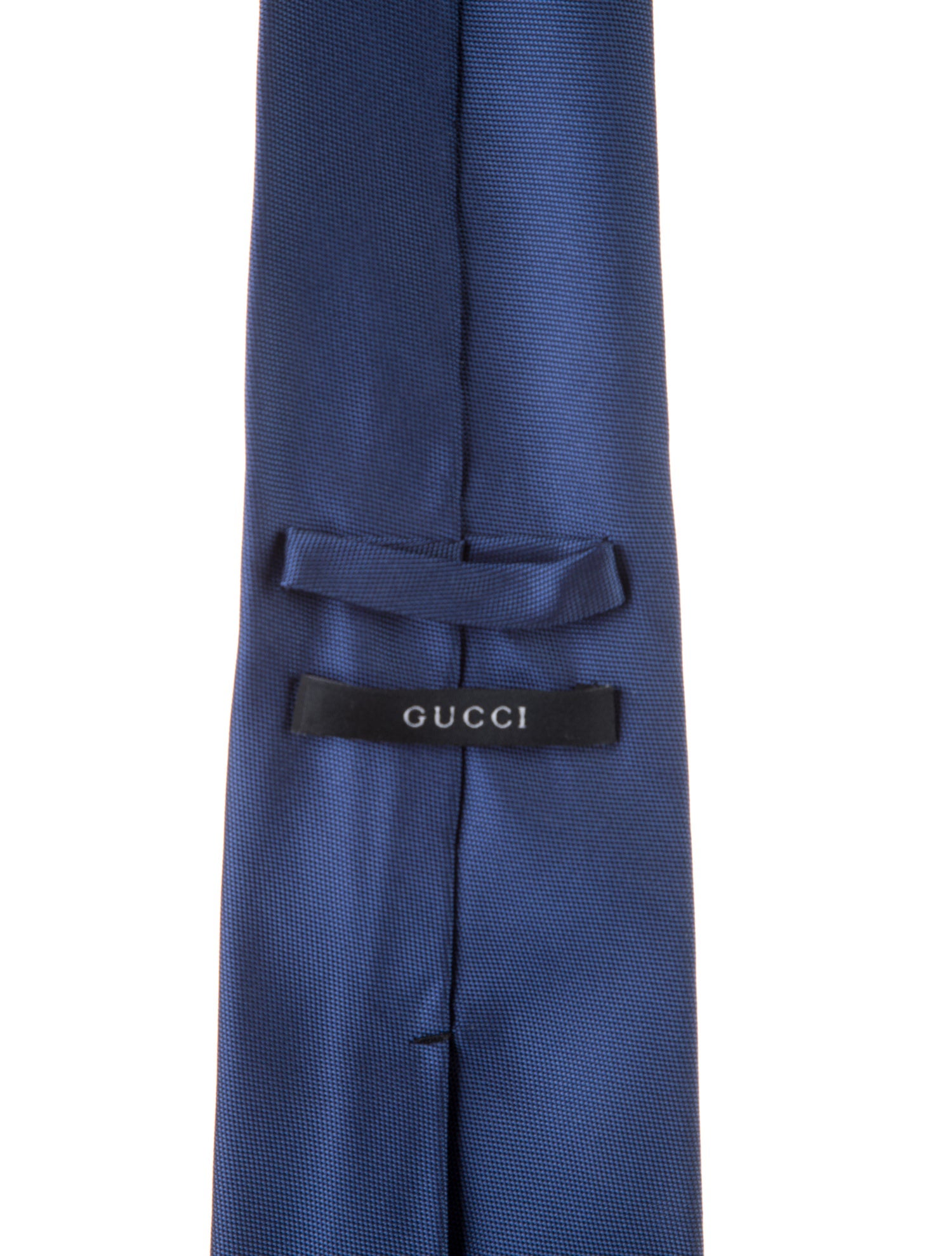 Gucci Blue Solid Silk Tie