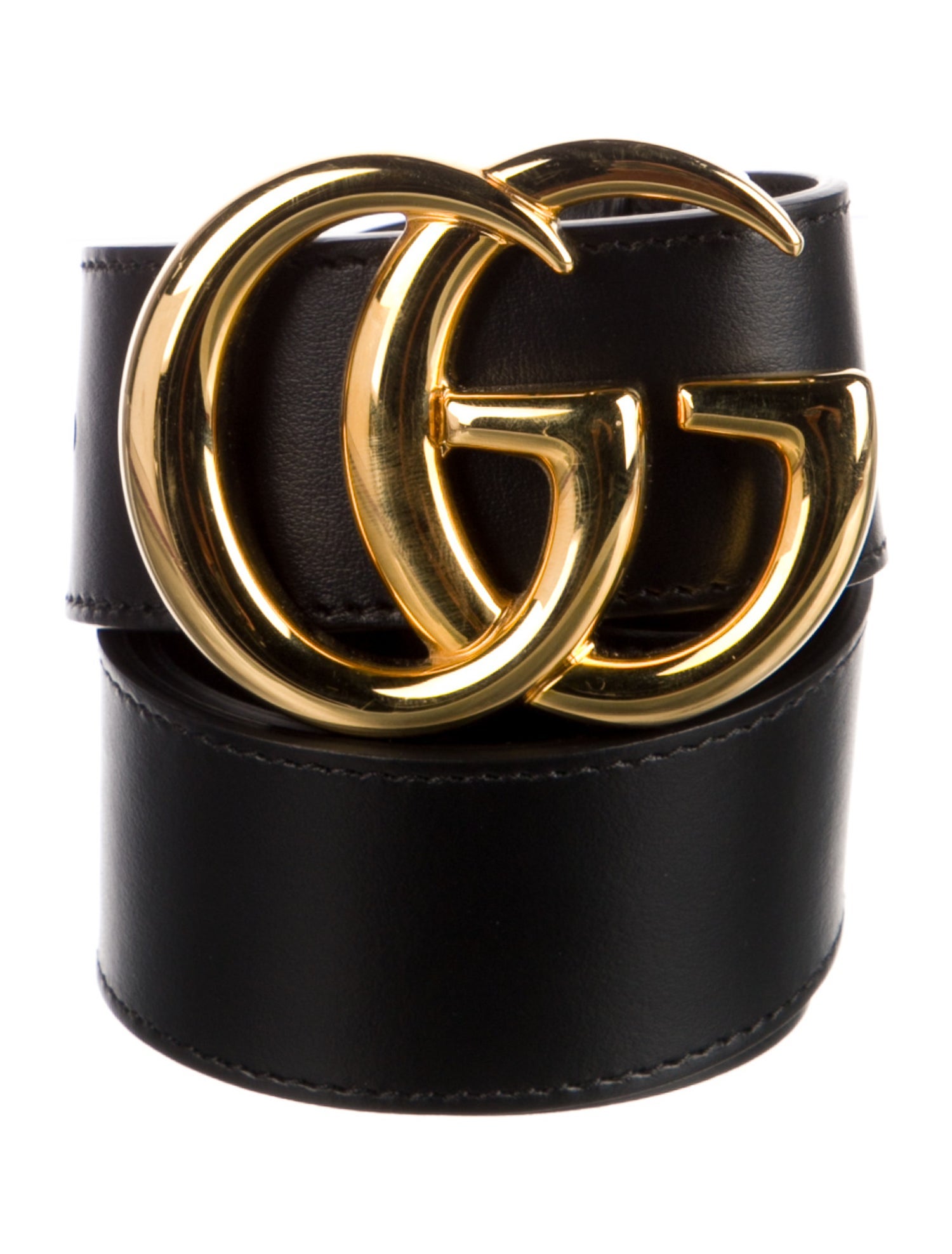 Gucci Double G Logo Leather Belt
