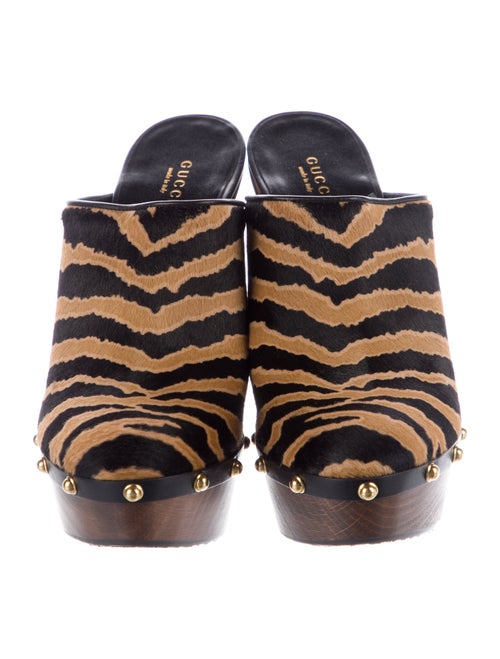 Gucci Ponyhair Animal Print Mules