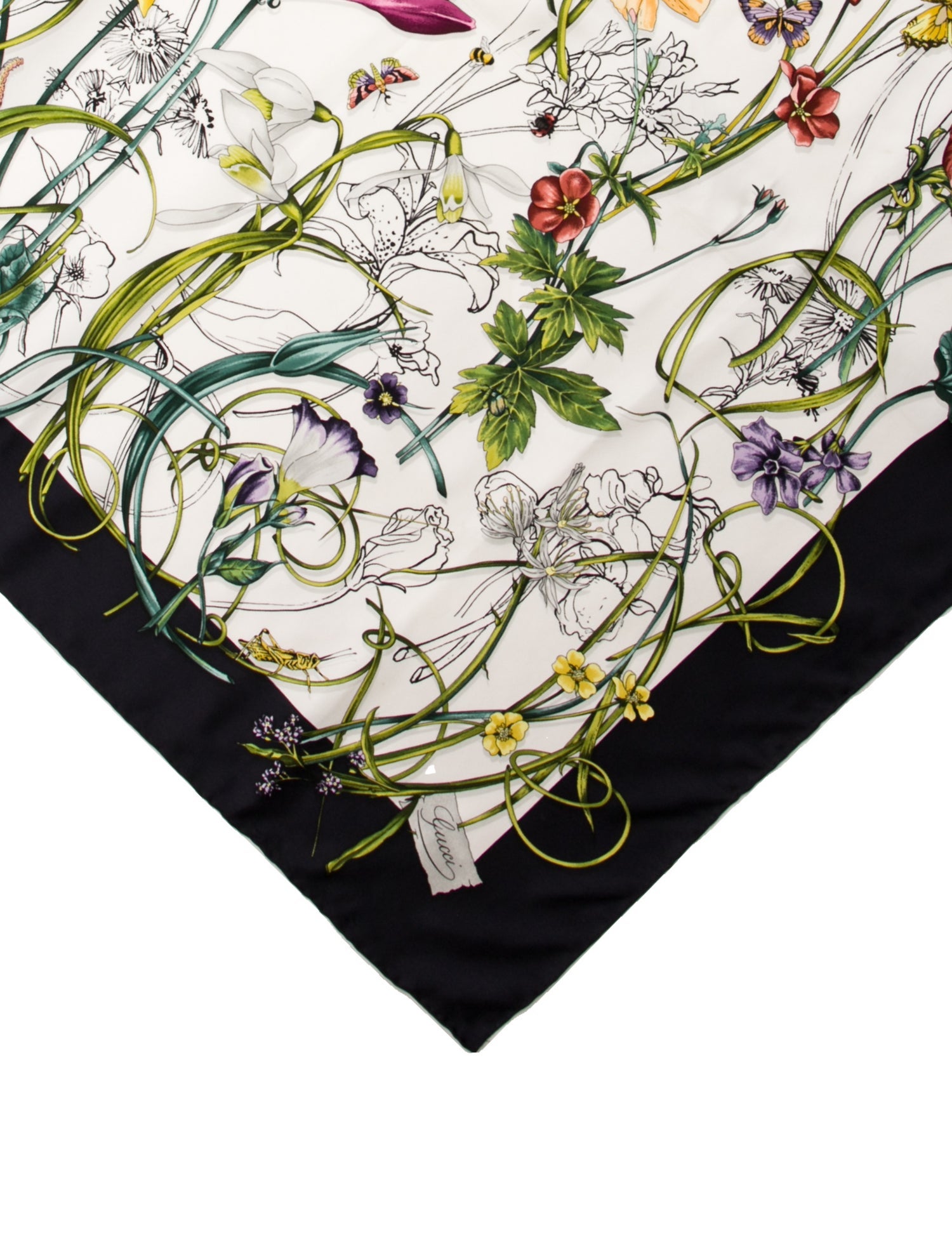 Gucci Silk Floral Print Scarf