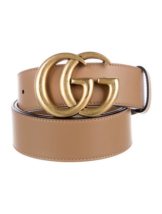 Gucci Double G Logo Leather Belt