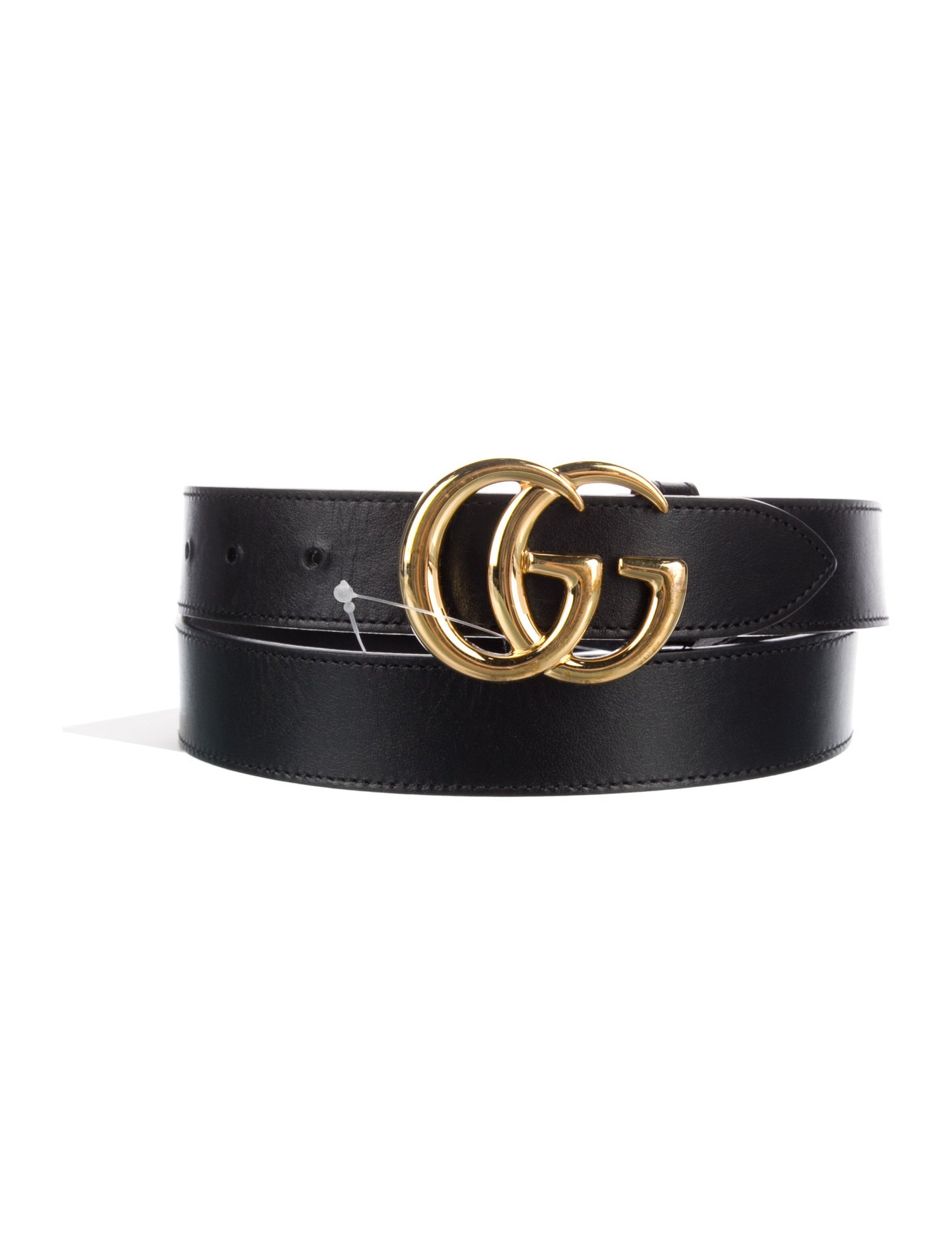 Gucci Double G Logo Leather Belt