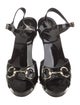 Gucci Horsebit Accent Patent Leather Sandals