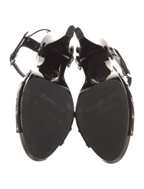 Gucci Horsebit Accent Patent Leather Sandals