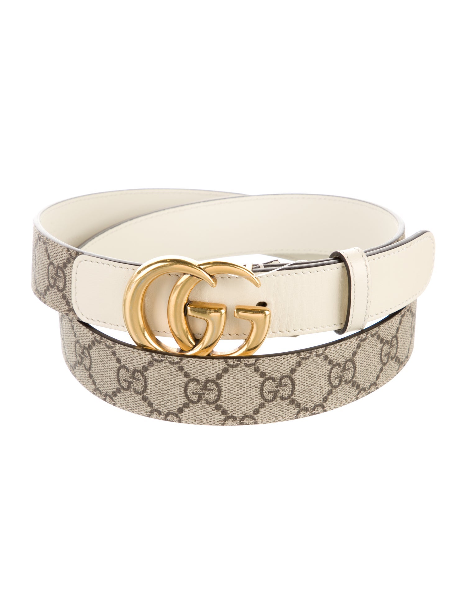 Gucci GG Supreme Leather Trim Embellishment Belt