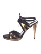 Gucci Suede Leather Trim Embellishment Sandals
