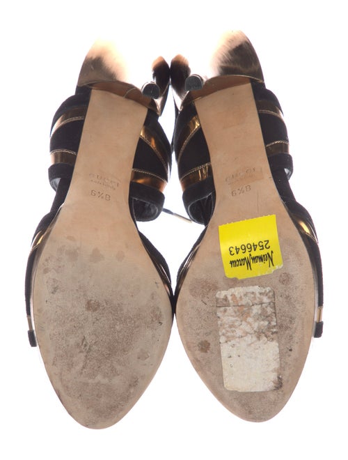 Gucci Suede Leather Trim Embellishment Sandals