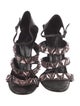Gucci Leather Crystal Embellishments Gladiator Sandals