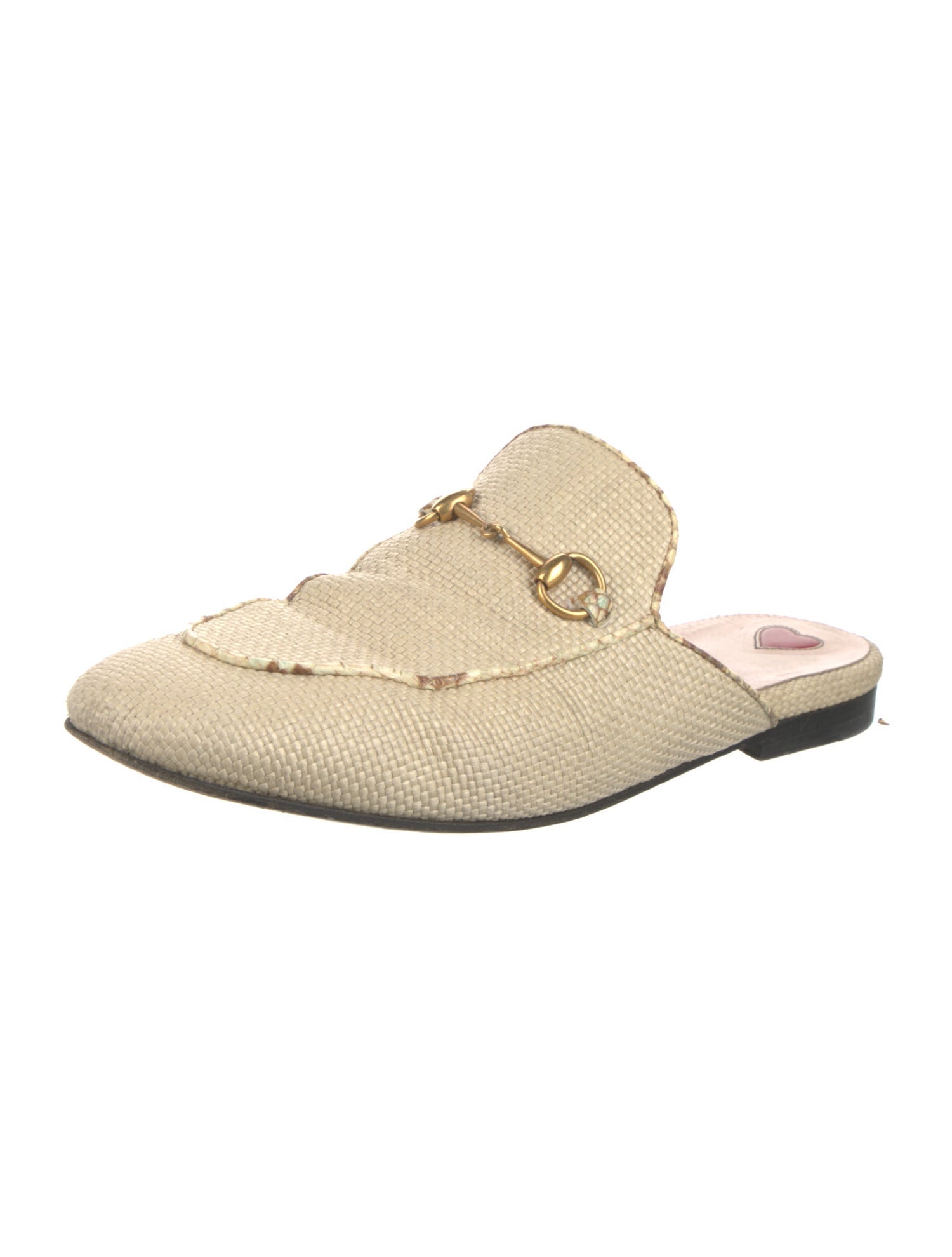 Gucci Horsebit Accent Raffia Mules