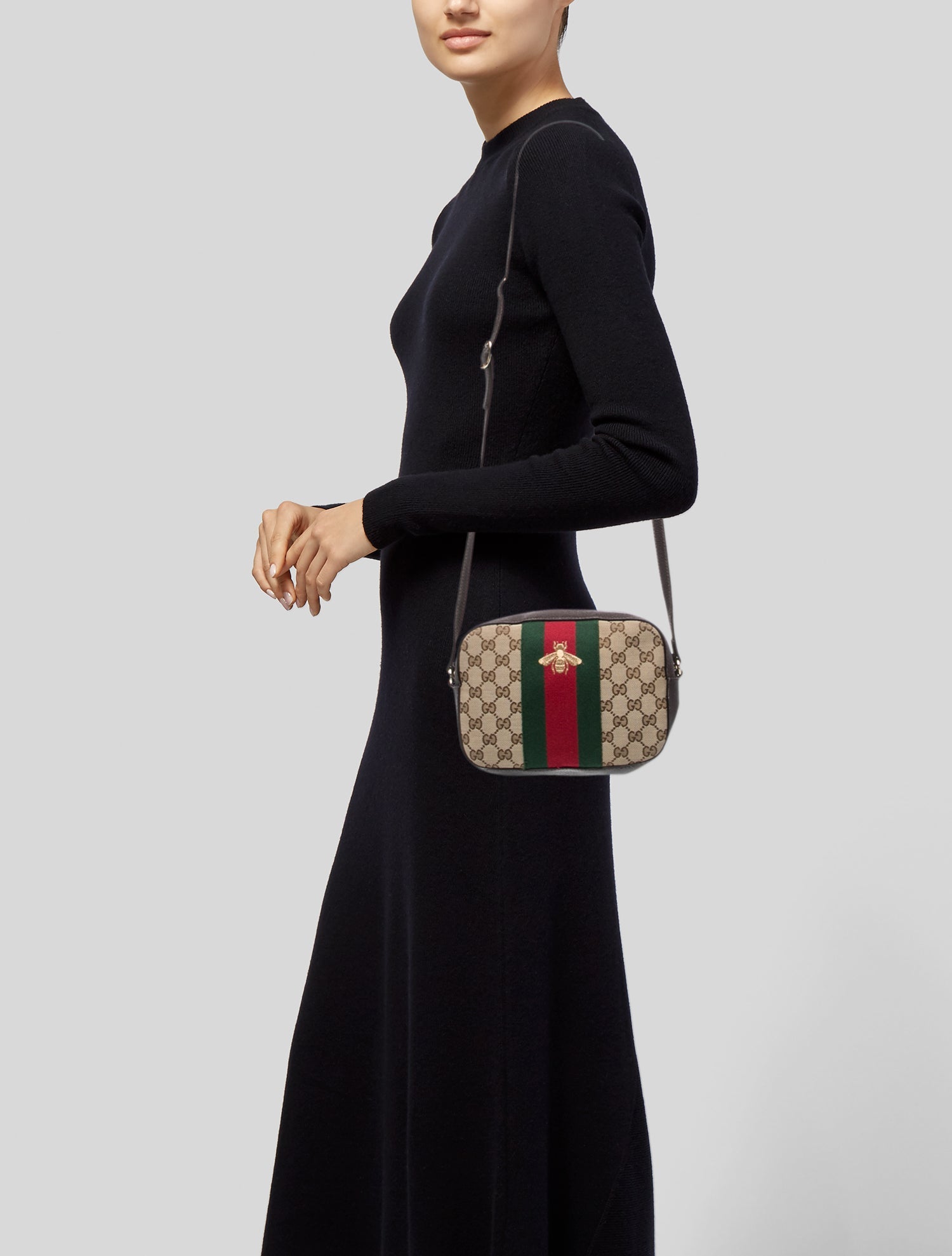 Gucci GG Canvas Bee Camera Bag
