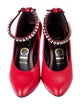 Gucci Leather Crystal Embellishments Pumps