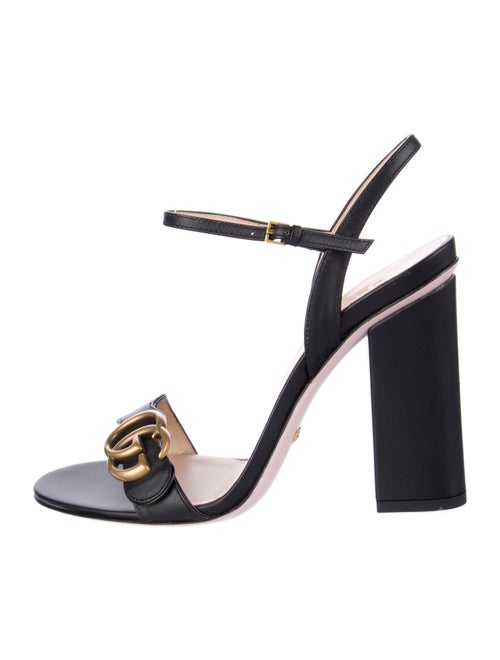 Gucci Double G Logo Leather Sandals