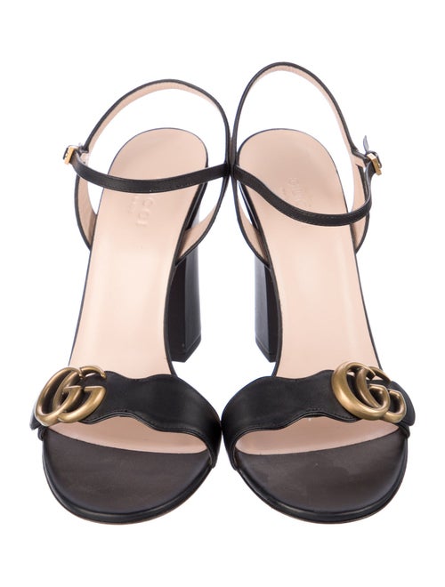 Gucci Double G Logo Leather Sandals