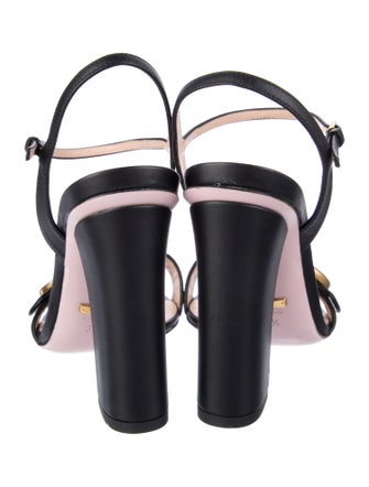 Gucci Double G Logo Leather Sandals