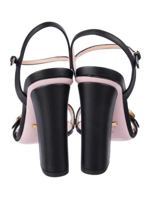 Gucci Double G Logo Leather Sandals