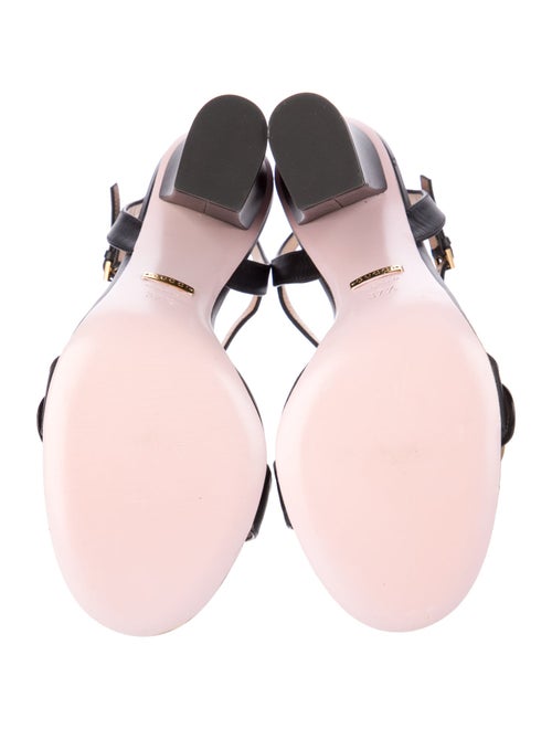 Gucci Double G Logo Leather Sandals