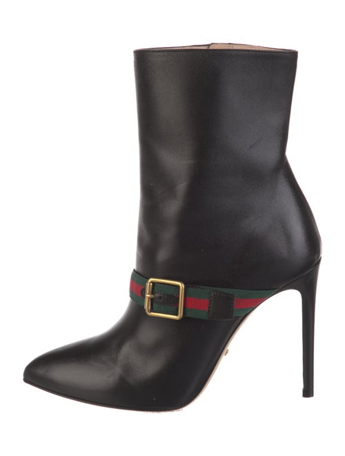 Gucci Web Accent Leather Boots