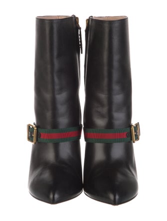 Gucci Web Accent Leather Boots