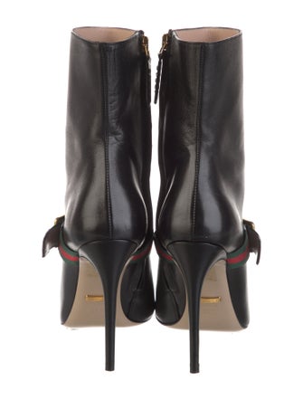 Gucci Web Accent Leather Boots