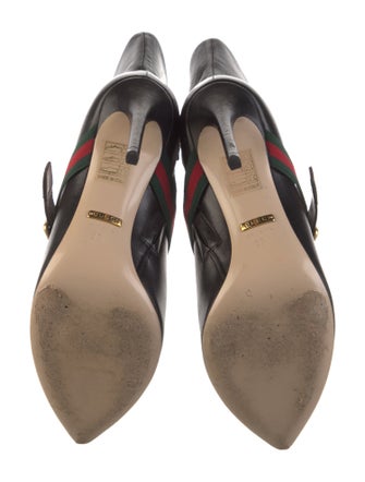 Gucci Web Accent Leather Boots