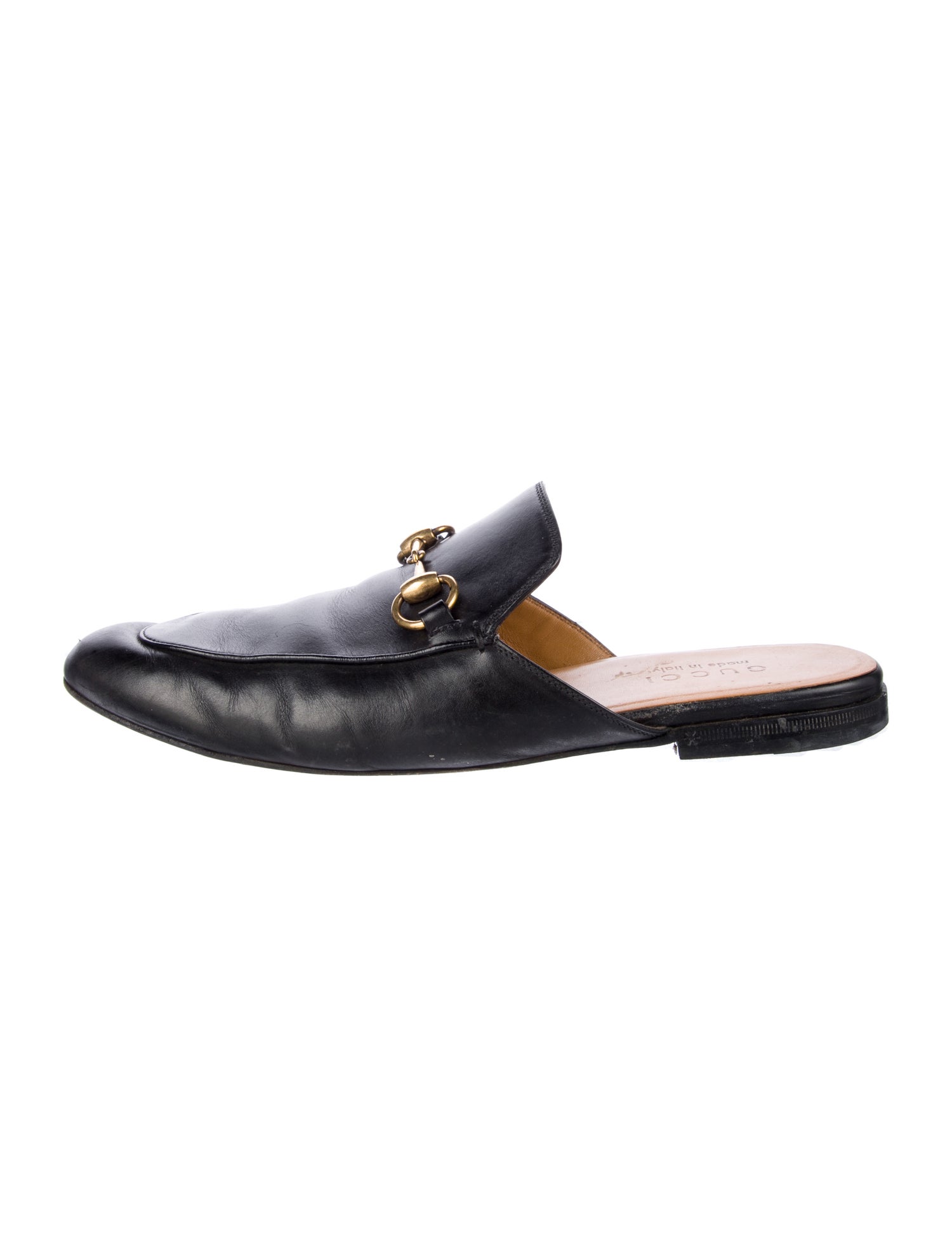 Gucci Horsebit Accent Leather Slippers