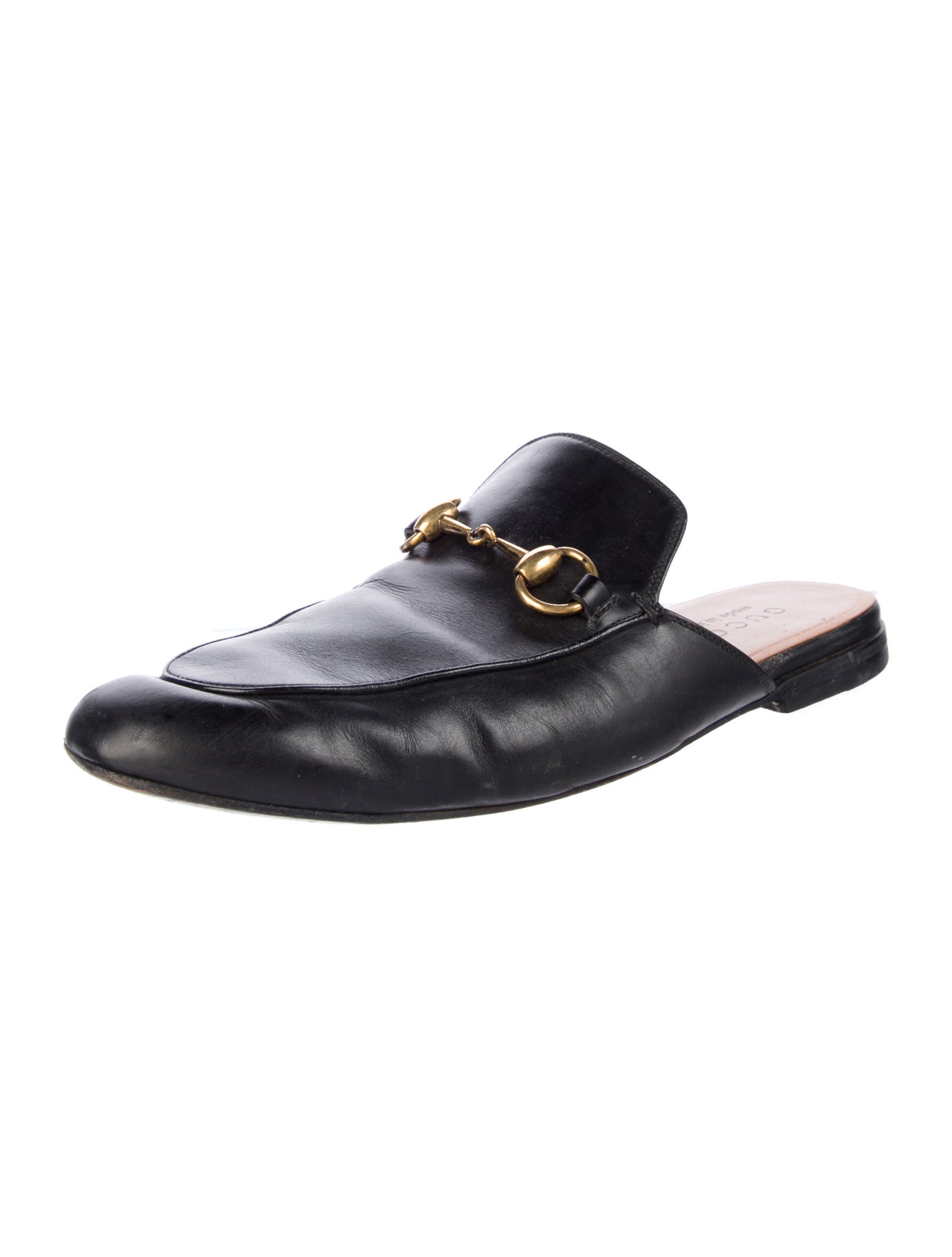 Gucci Horsebit Accent Leather Slippers