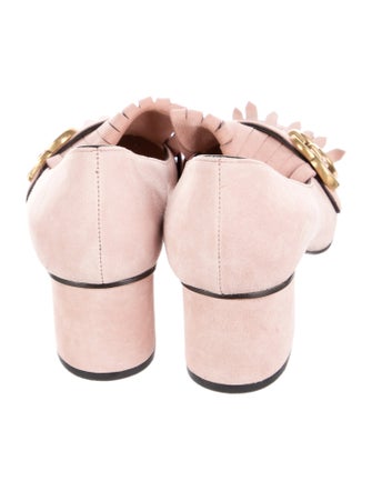 Gucci Double G Logo Suede Pumps