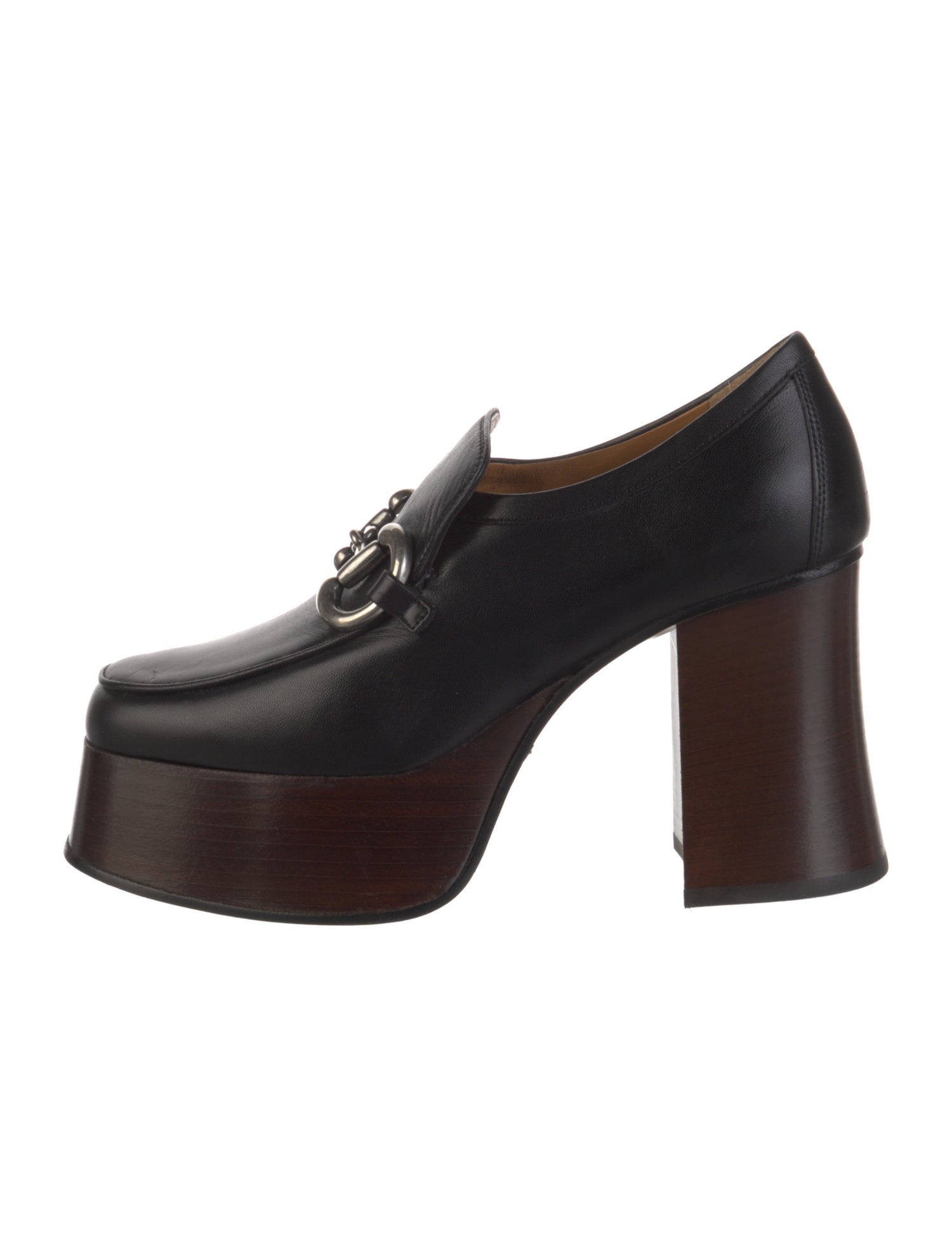 Gucci Horsebit Accent Leather Pumps