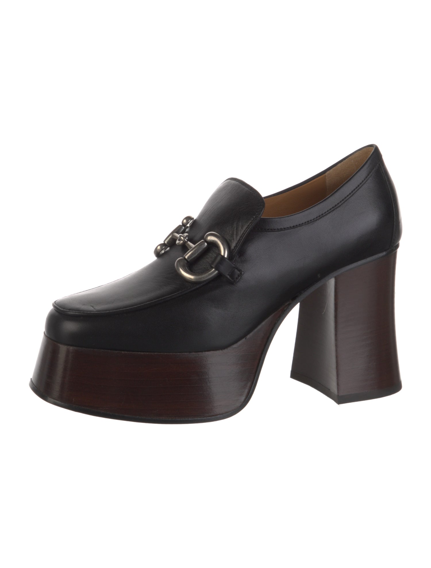 Gucci Horsebit Accent Leather Pumps