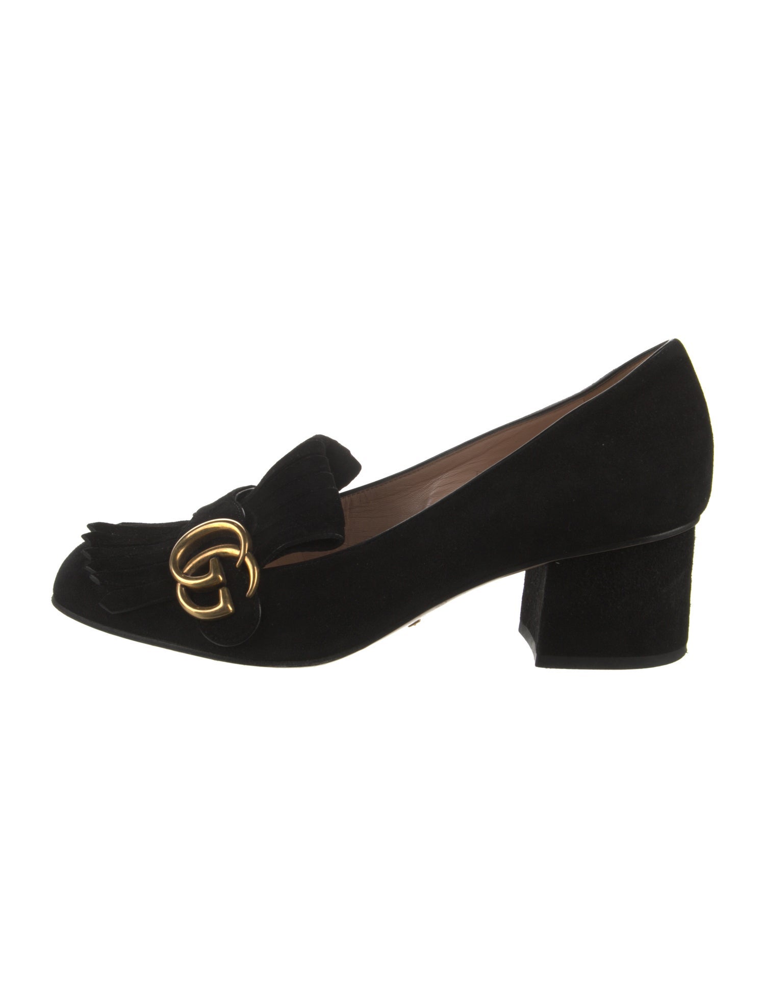 Gucci Double G Logo Suede Pumps