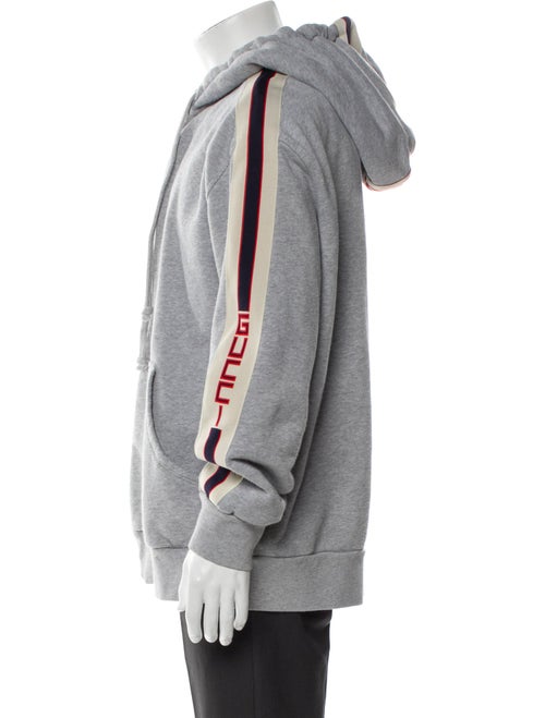 Gucci Sylvie Web Accent V-Neck Hoodie