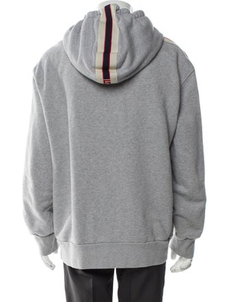 Gucci Sylvie Web Accent V-Neck Hoodie