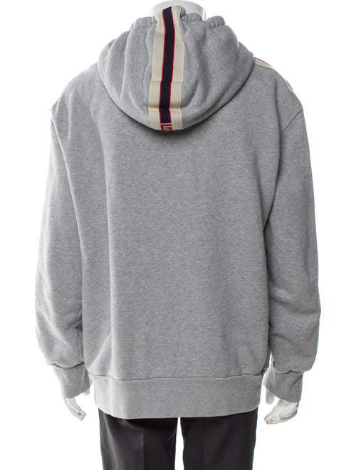 Gucci Sylvie Web Accent V-Neck Hoodie