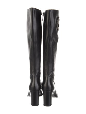 Gucci Interlocking G Logo Leather Boots