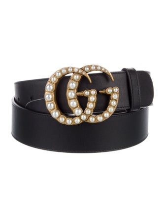 Gucci Double G Logo Leather Belt
