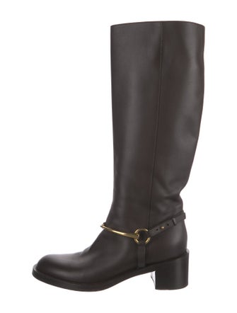 Gucci Horsebit Accent Leather Riding Boots