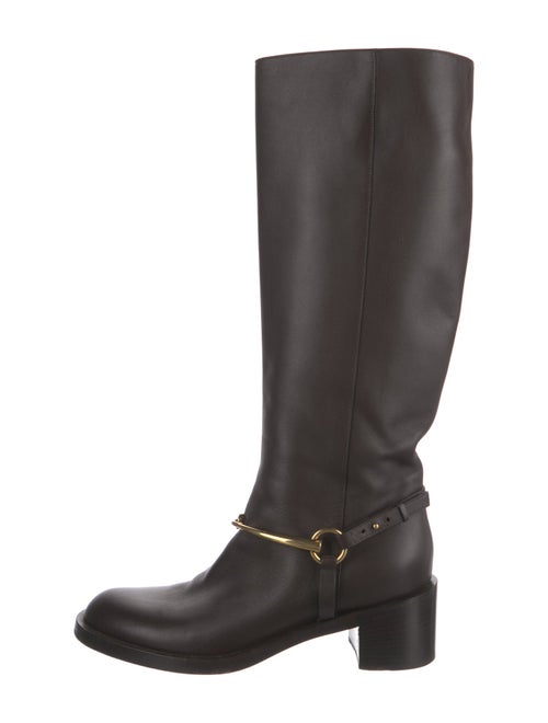 Gucci Horsebit Accent Leather Riding Boots