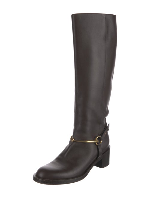 Gucci Horsebit Accent Leather Riding Boots