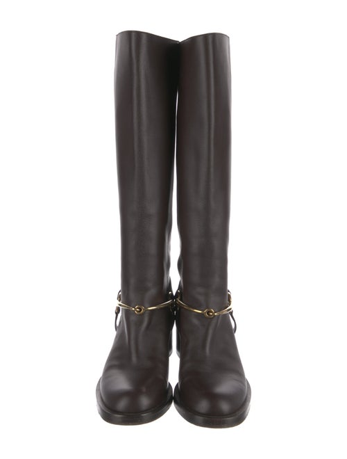 Gucci Horsebit Accent Leather Riding Boots