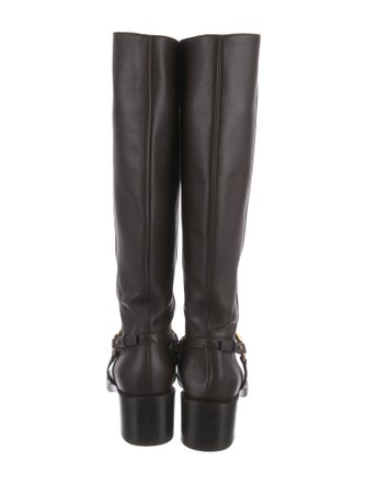 Gucci Horsebit Accent Leather Riding Boots