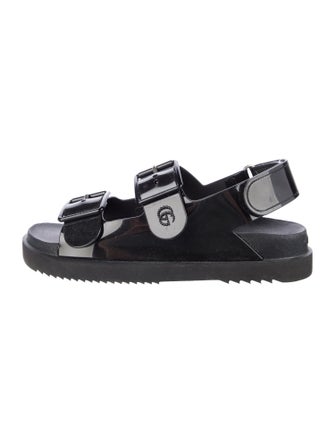 Gucci Double G Logo Rubber Slingback Sandals