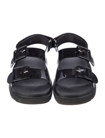Gucci Double G Logo Rubber Slingback Sandals