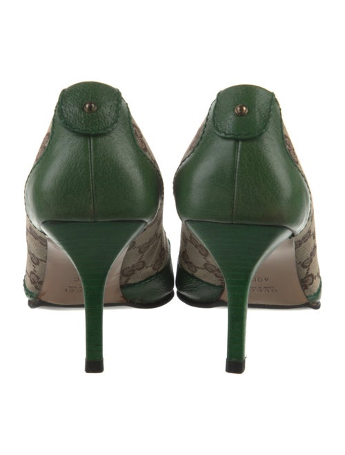 Gucci GG Canvas Leather Pumps