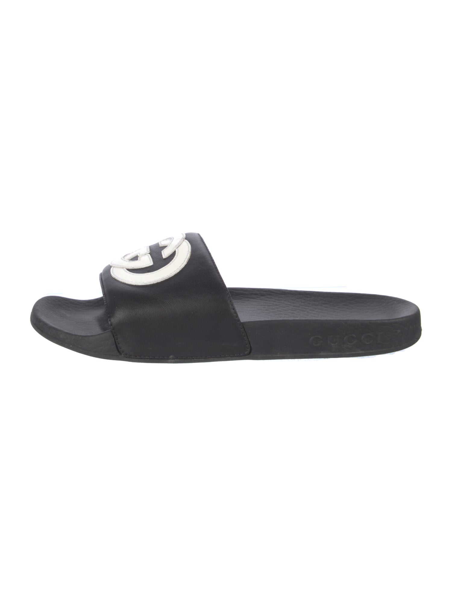 Gucci Interlocking G Logo Leather Slides