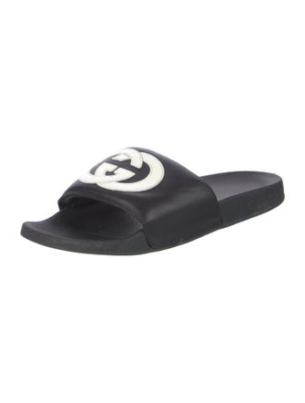Gucci Interlocking G Logo Leather Slides