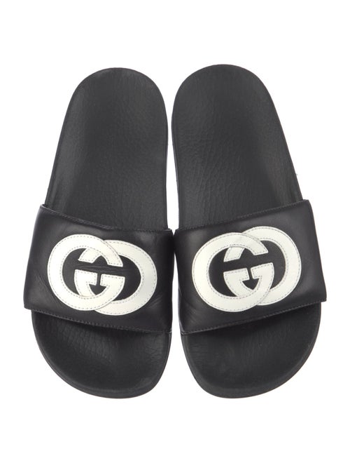 Gucci Interlocking G Logo Leather Slides