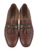 Gucci Web Accent Leather Loafers