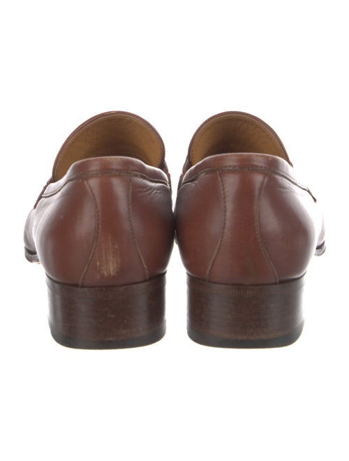 Gucci Web Accent Leather Loafers