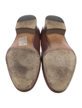 Gucci Web Accent Leather Loafers